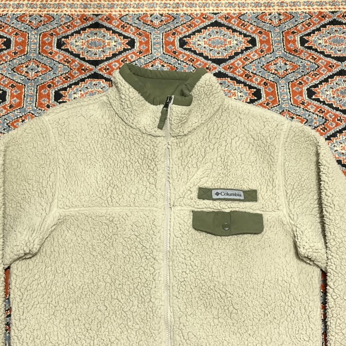 컬럼비아 베이지 플리스 집업 남성S 상품이미지2