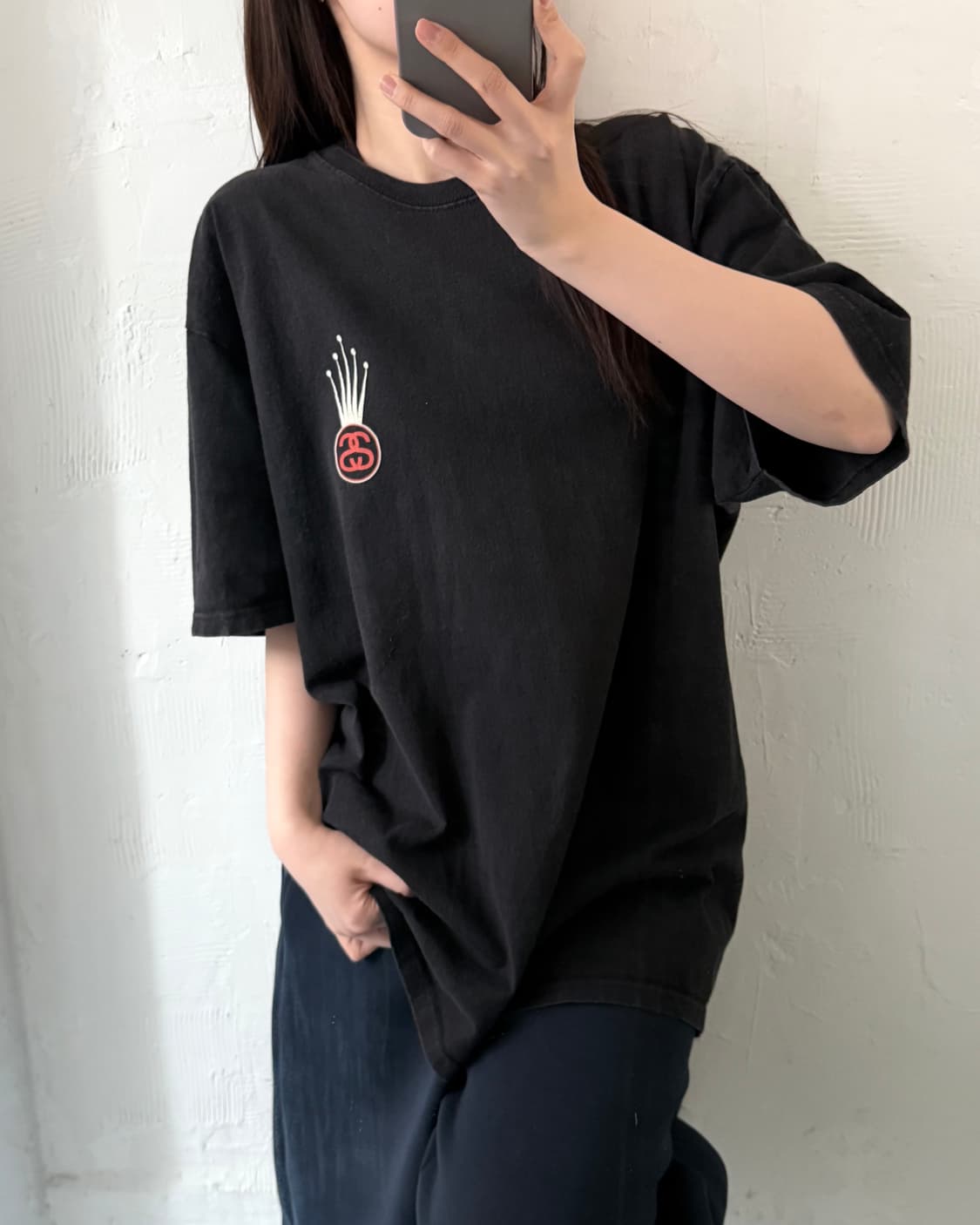 Stussy 스투시 블랙컬러 프린팅 티셔츠 상품이미지1