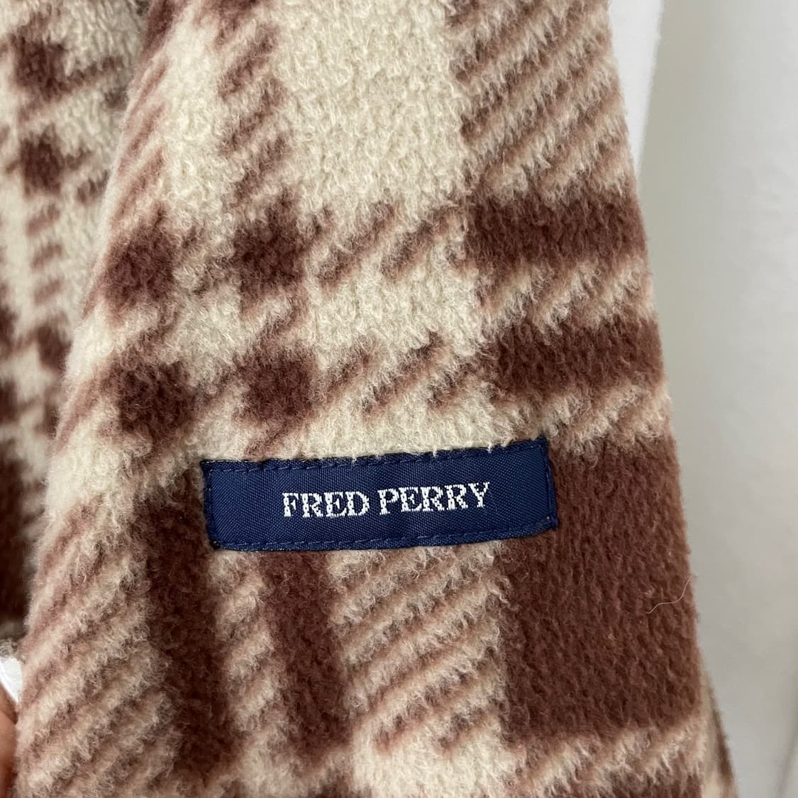 프레드페리 브라운 체크 후리스 상품이미지7