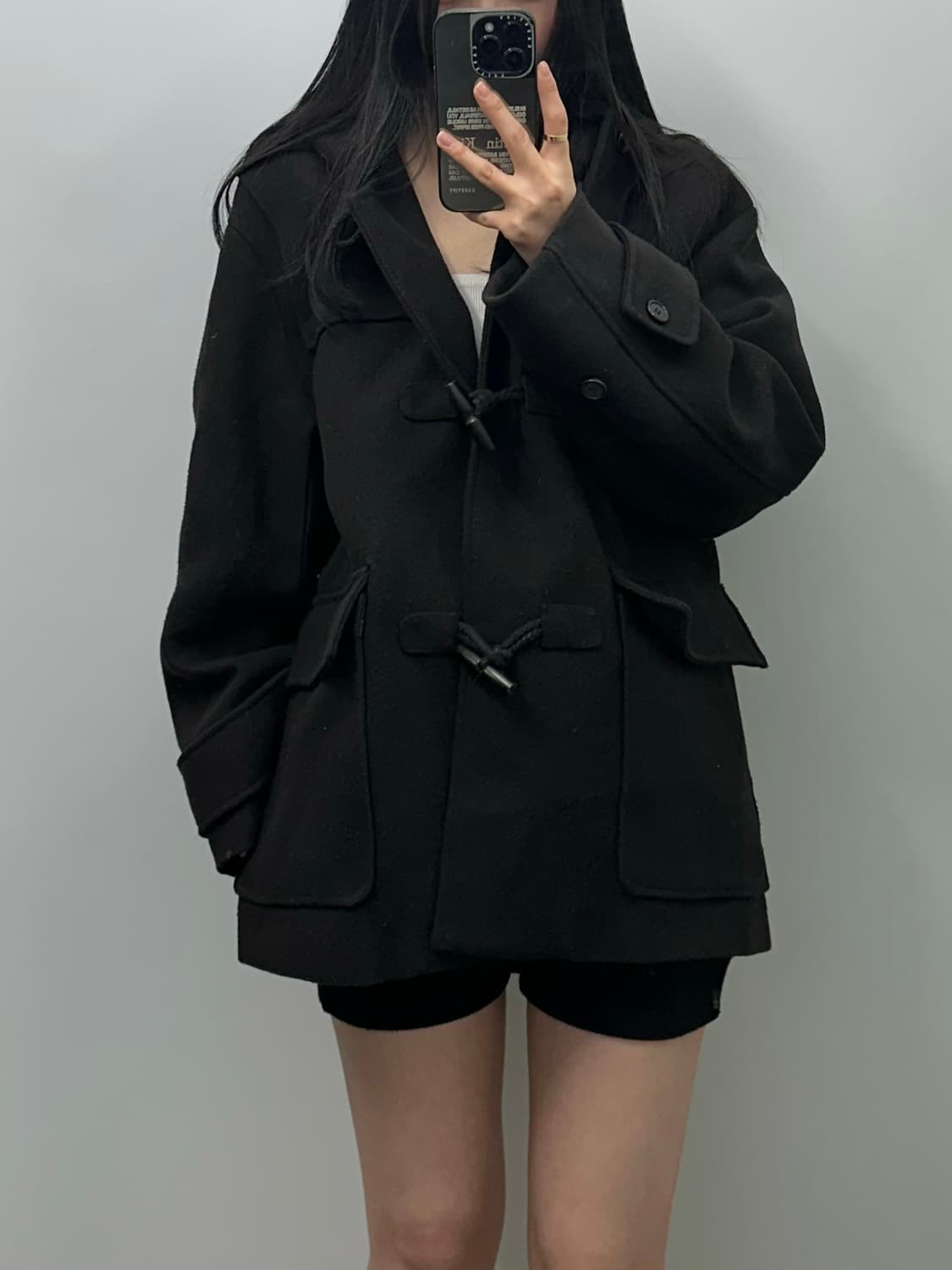 파르티멘토 블랙 더플 떡볶이 하프코트  상품이미지2