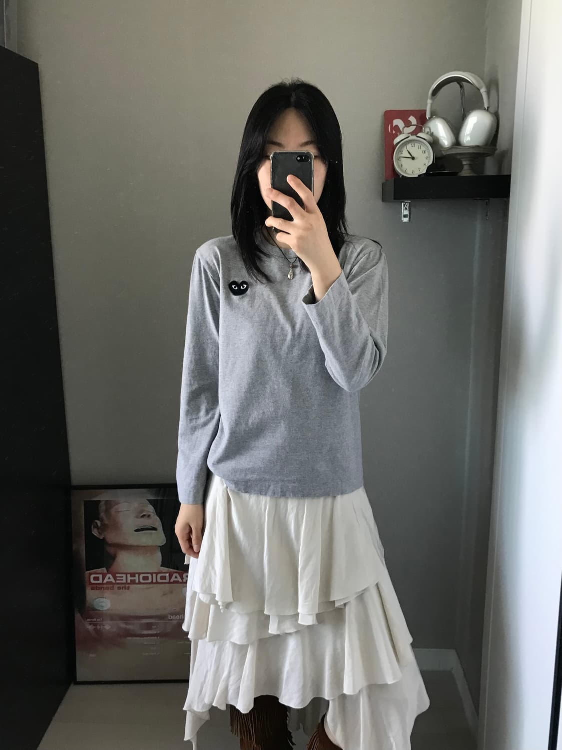 꼼데가르송 블랙 와펜 그레이 긴팔 롱슬리브티 상품이미지1