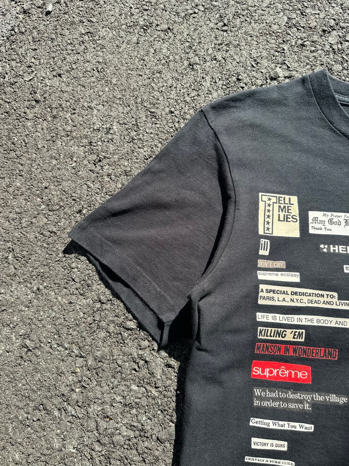 Supreme 18F/W Cutouts Head line print T 상품이미지5