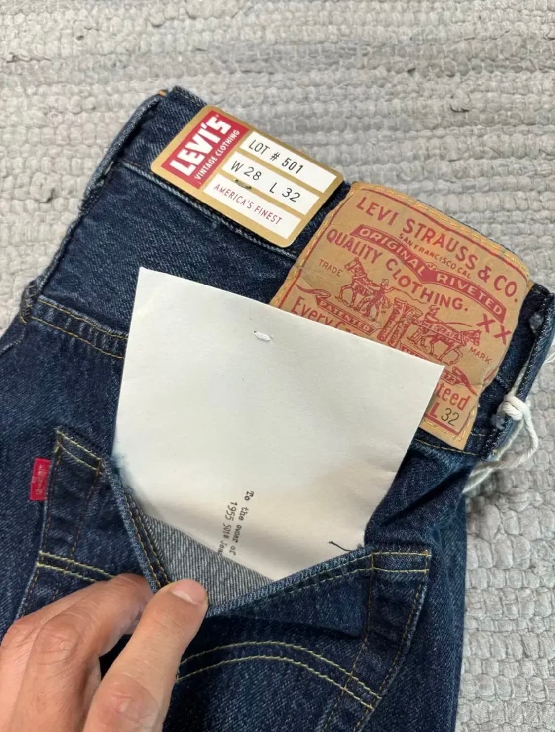 (28x32) 리바이스 LVC 1955 501XX 셀비지 청바지 데님 진 상품이미지5