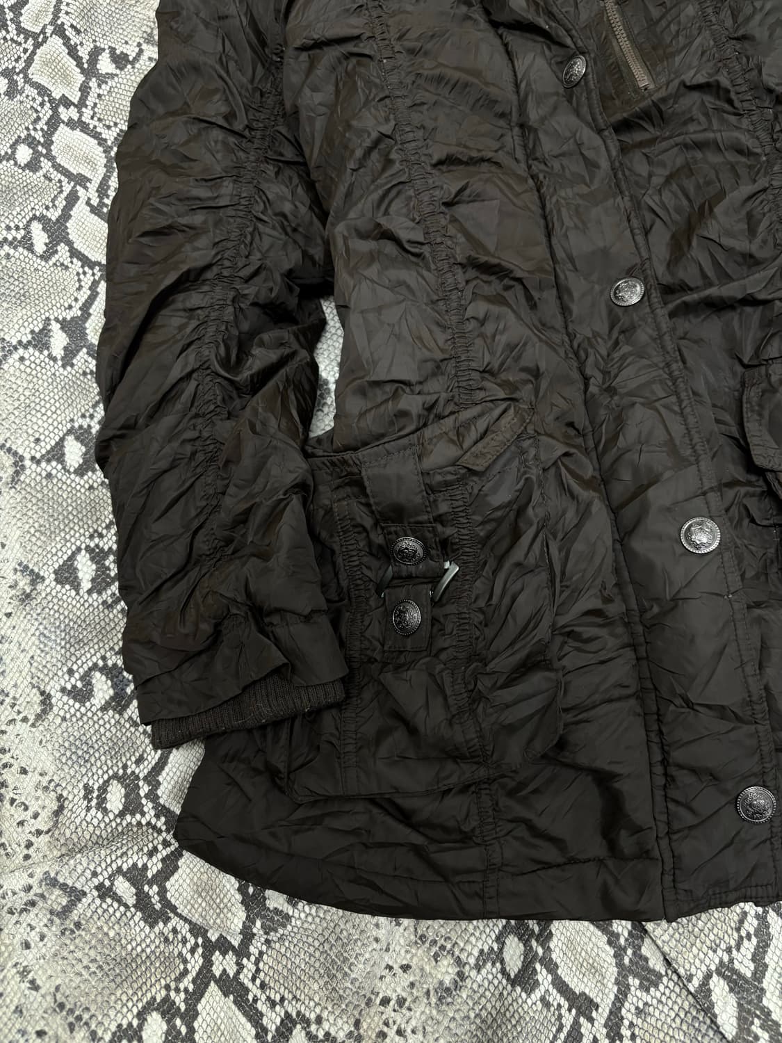 Shirring Detail Y2K Grunge Mood Deep Bro 상품이미지6