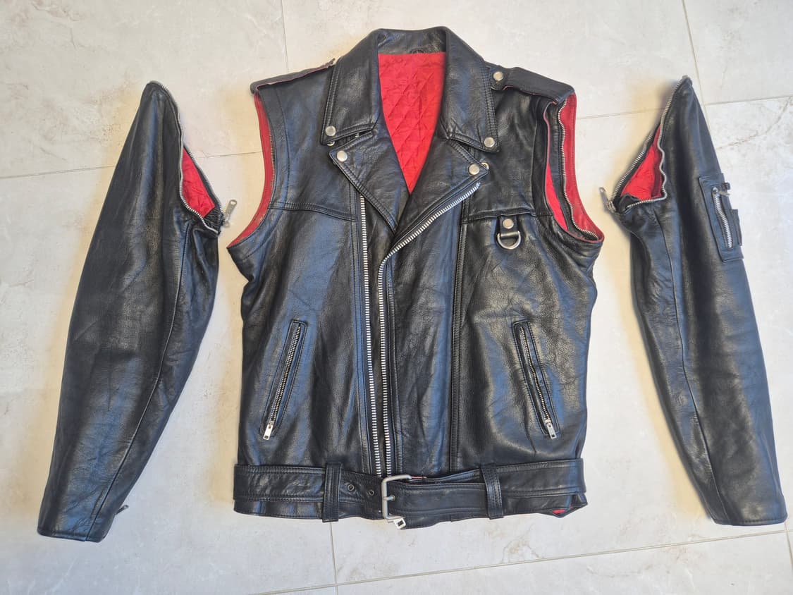 일본 빈티지 소가죽 라이더 자켓(팔 어깨 분리되는 라이더자켓) 상품이미지1
