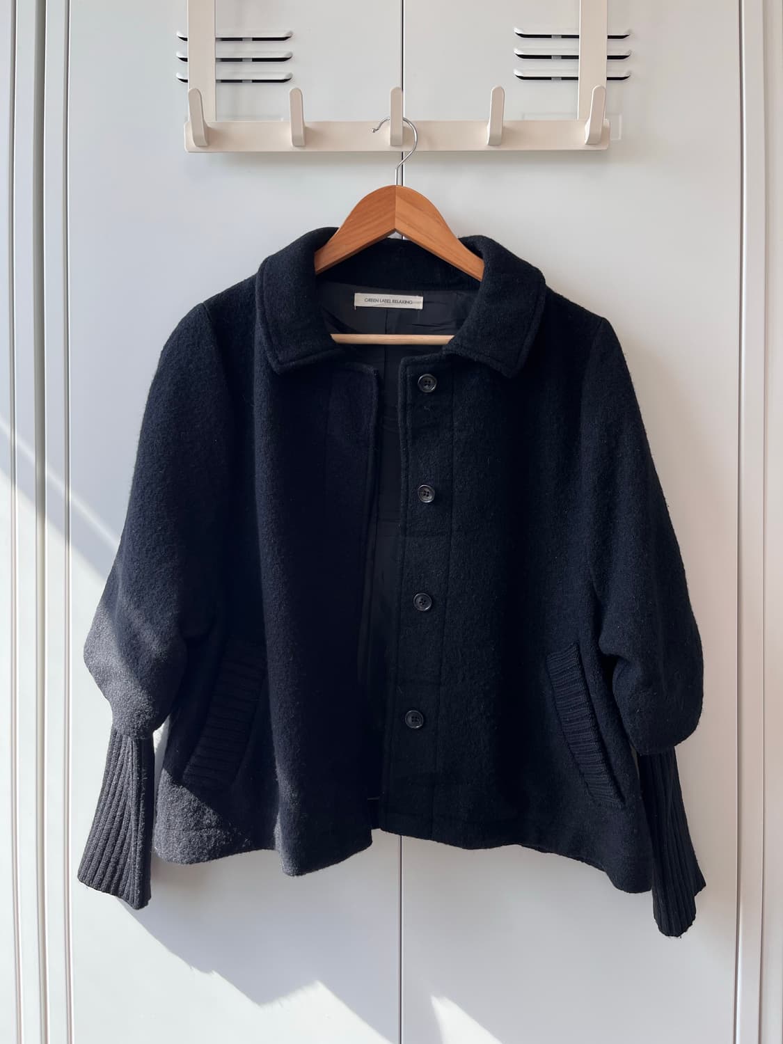 Green label relaxing 시보리 울 셔링코트 상품이미지6