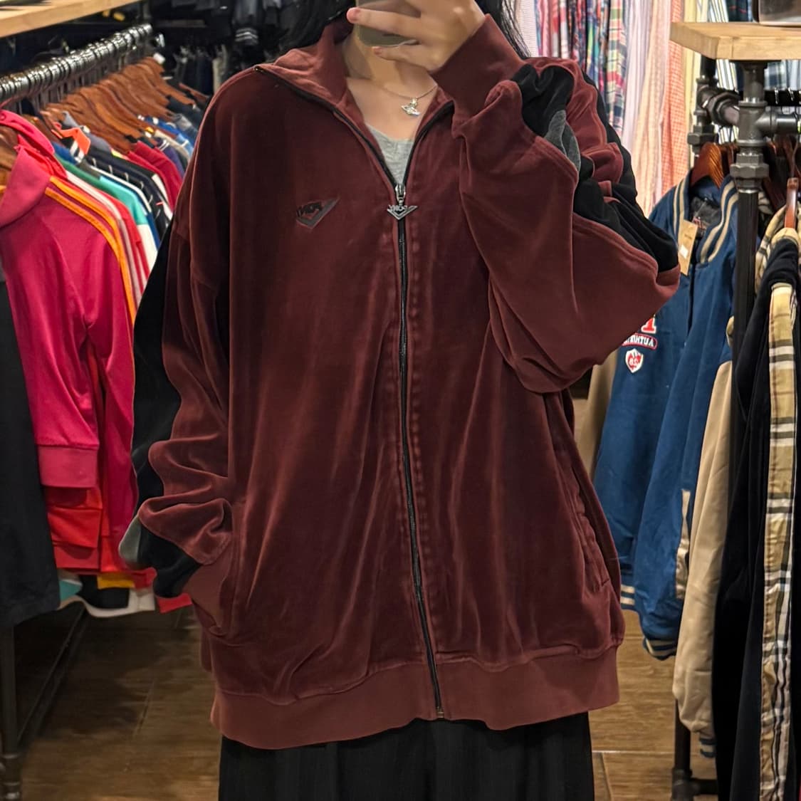 [HI] VTG 벨벳져지 버건디 상품이미지2