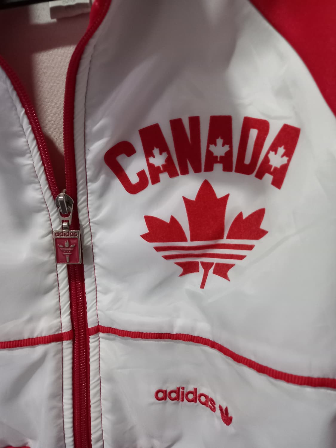 아디다스 캐나다 흰빨 트랙탑 저지 져지집업 95/M 상품이미지4