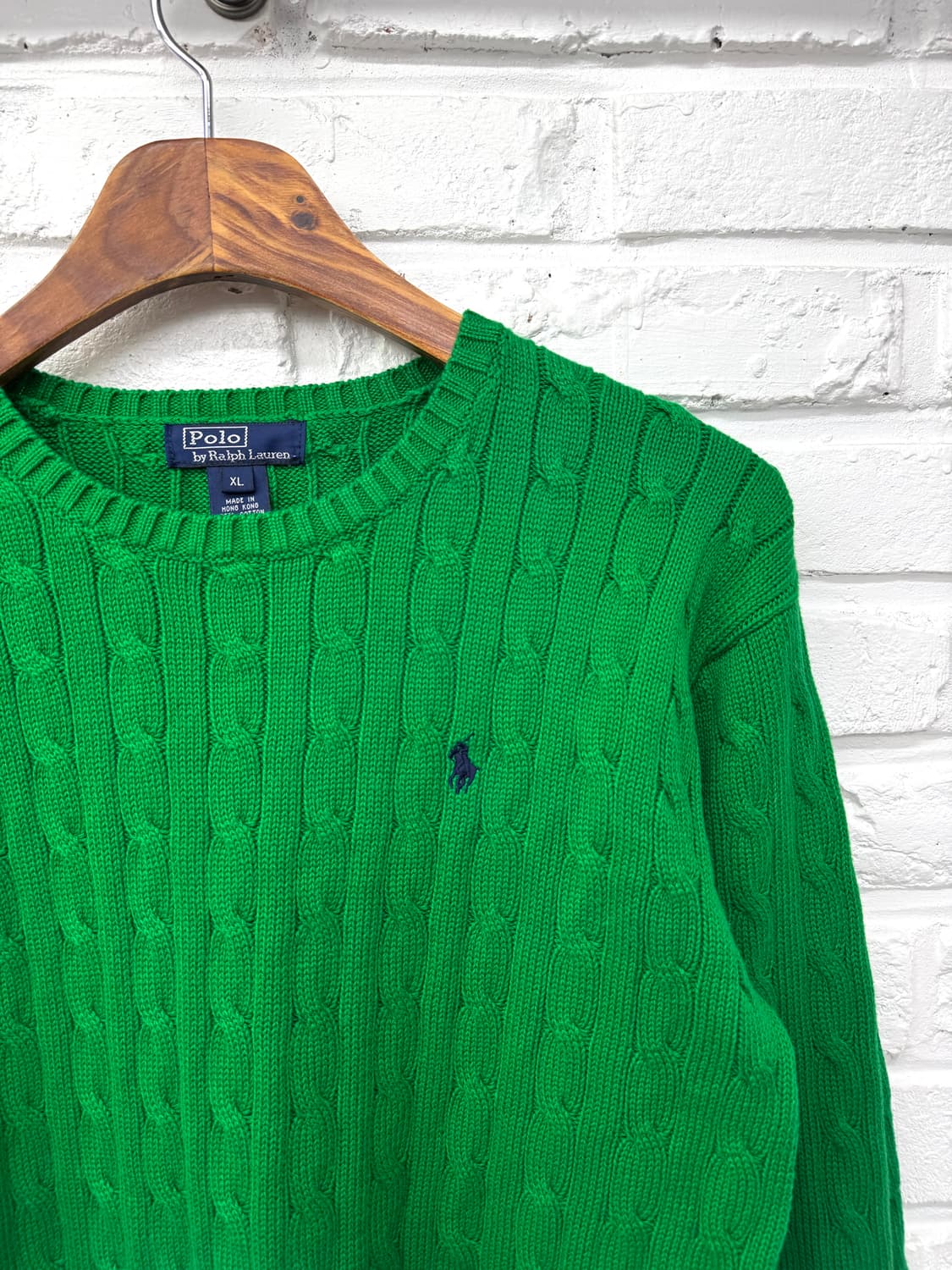 폴로 그린 케이블 니트 상품이미지4