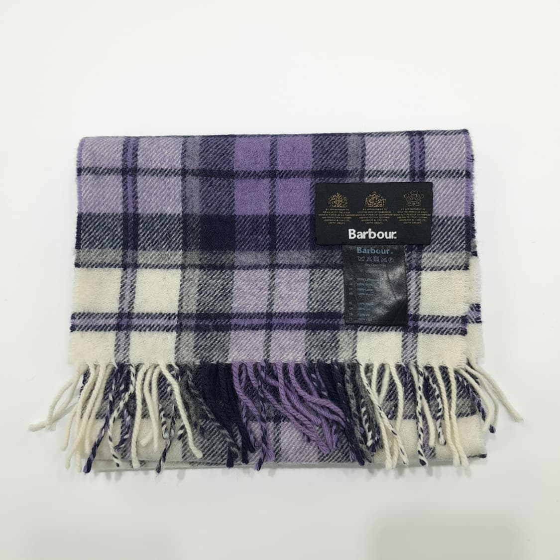 MX237 바버 퍼플 타탄체크 램스울 목도리 머플러 상품이미지6