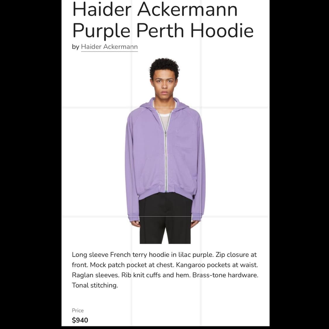 하이더 아커만 퍼플 퍼스 후드 집업 상품이미지2