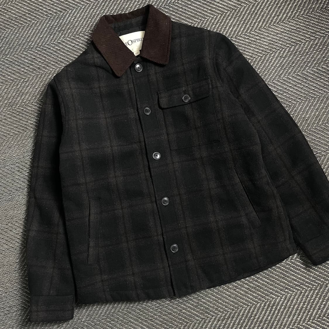 Geospirit 아메카지 체크 패턴 퀼팅 자켓y 4929 상품이미지1