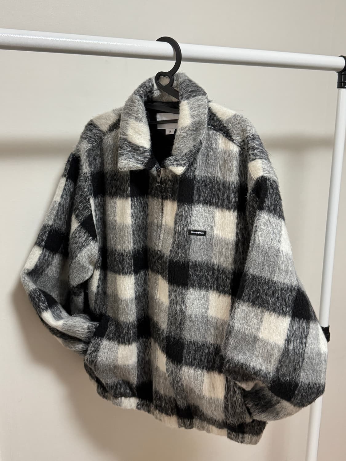 디스이즈네버댓 자켓 Brushed Check Zip Jacket Blac 상품이미지4