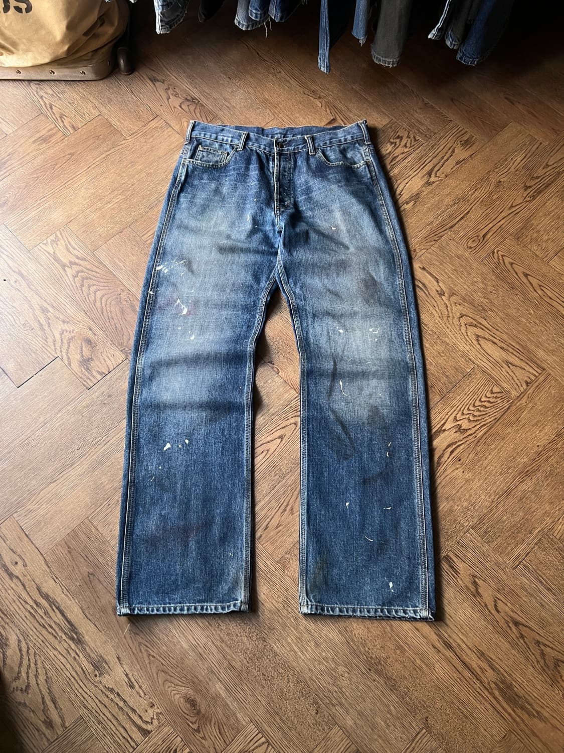 [34]칼하트 WIP 빈티지 페인팅 워크 데님 팬츠 상품이미지2