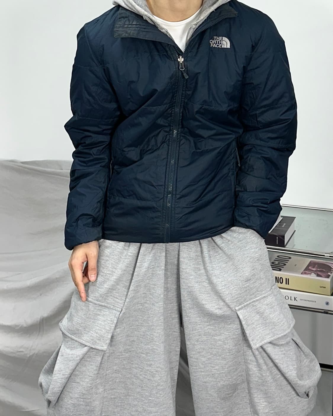 노스페이스 네이비 경량패딩 자켓 S 상품이미지2