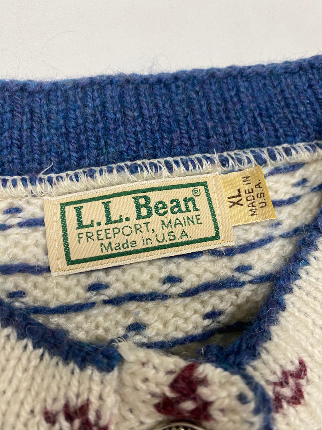 빈티지 L.L.Bean 화이트 노르딕 가디건 상품이미지6