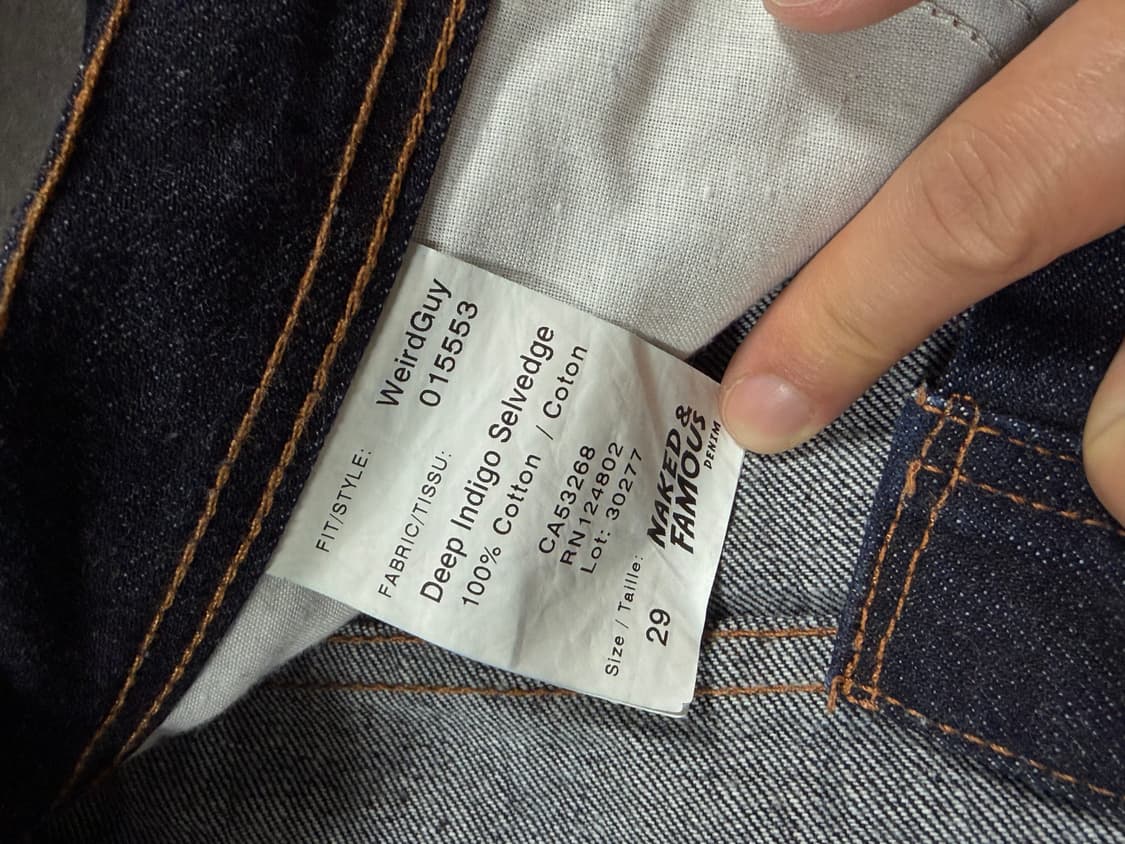 네이키드앤페이머스 딥인디고셀비지 와이드가이 29사이즈 상품이미지5