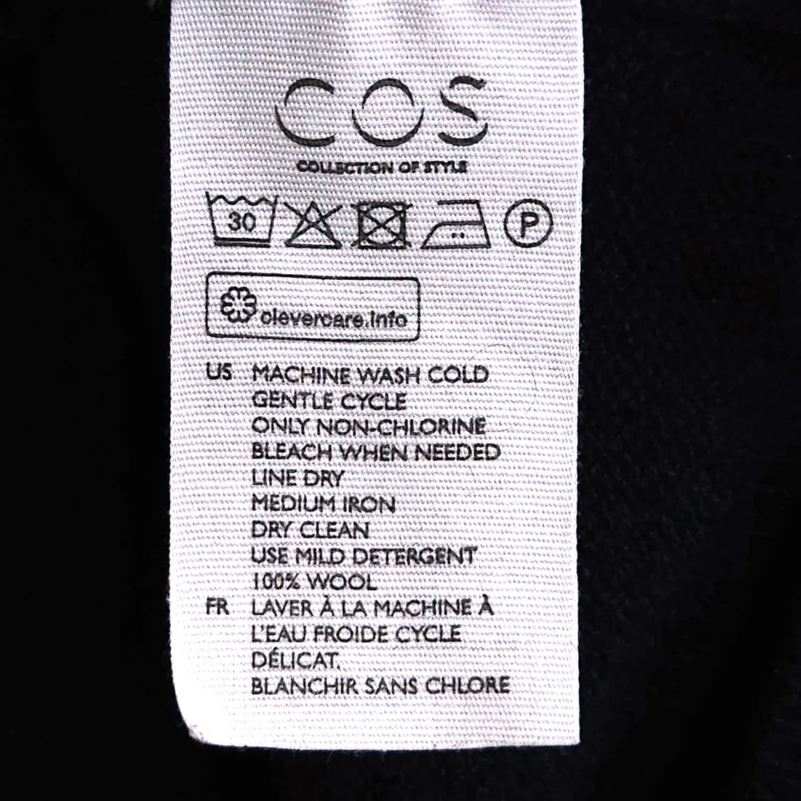100~105)COS 코스 울 블루종 자켓 블랙 상품이미지6