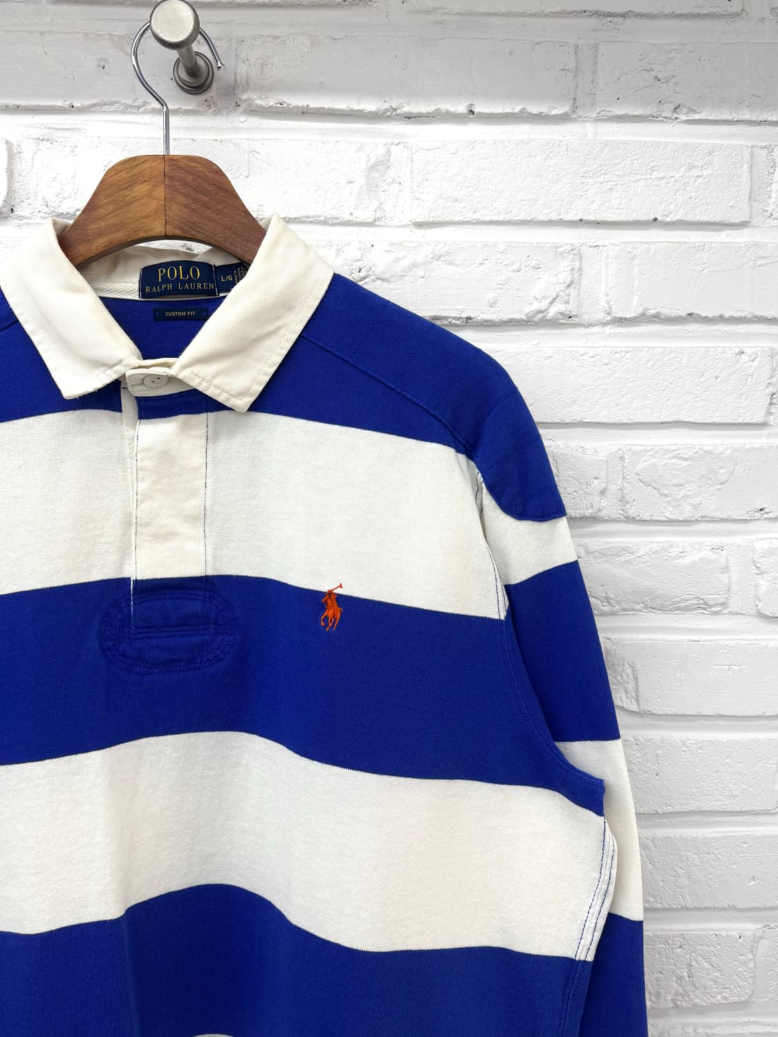 폴로 블루 스트라이프 럭비티  상품이미지4
