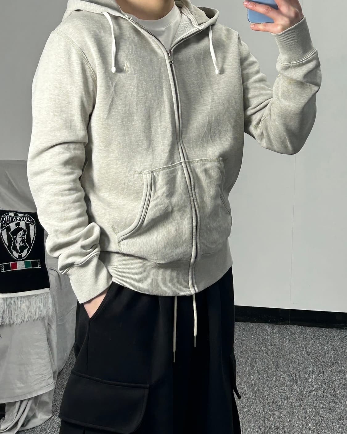 폴로 랄프로렌 화이트 포니 그레이 후드집업  상품이미지2