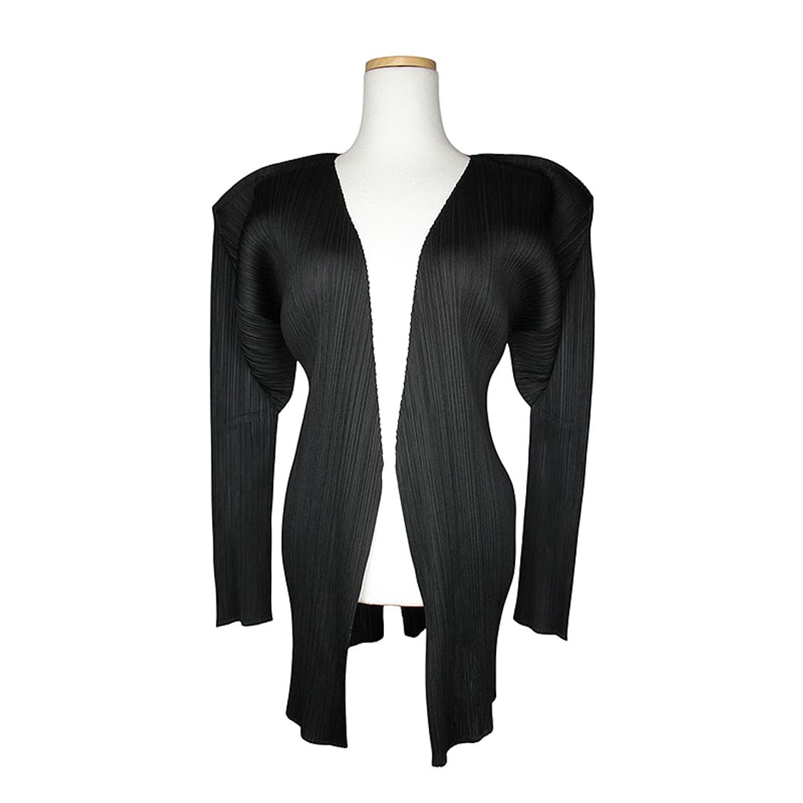 이세이 플리츠플리즈 블랙 주름 가오리 롱가디건 L 상품이미지1