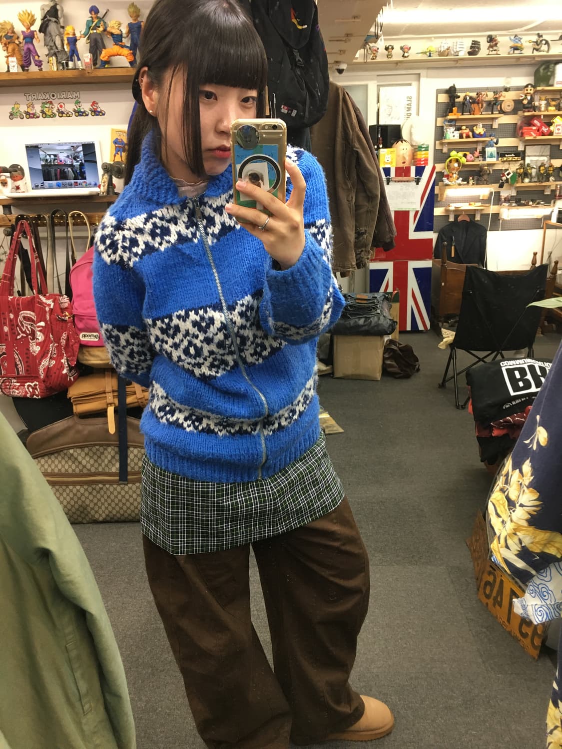 빈티지 코위찬 니트 집업 상품이미지1