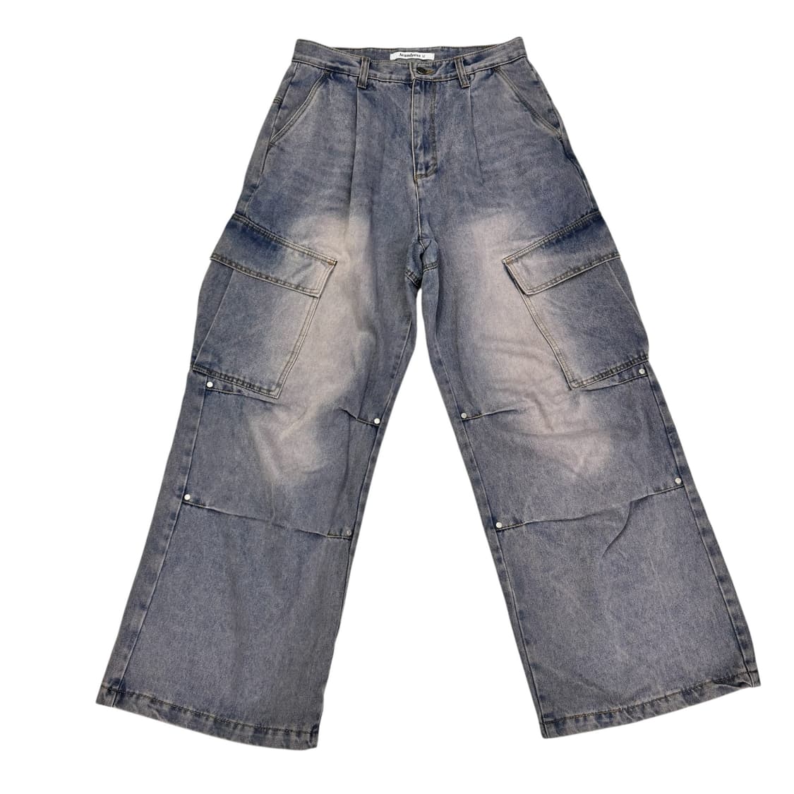 어반드레스 유니섹스 빅 와이드 카고 데님 팬츠 상품이미지1