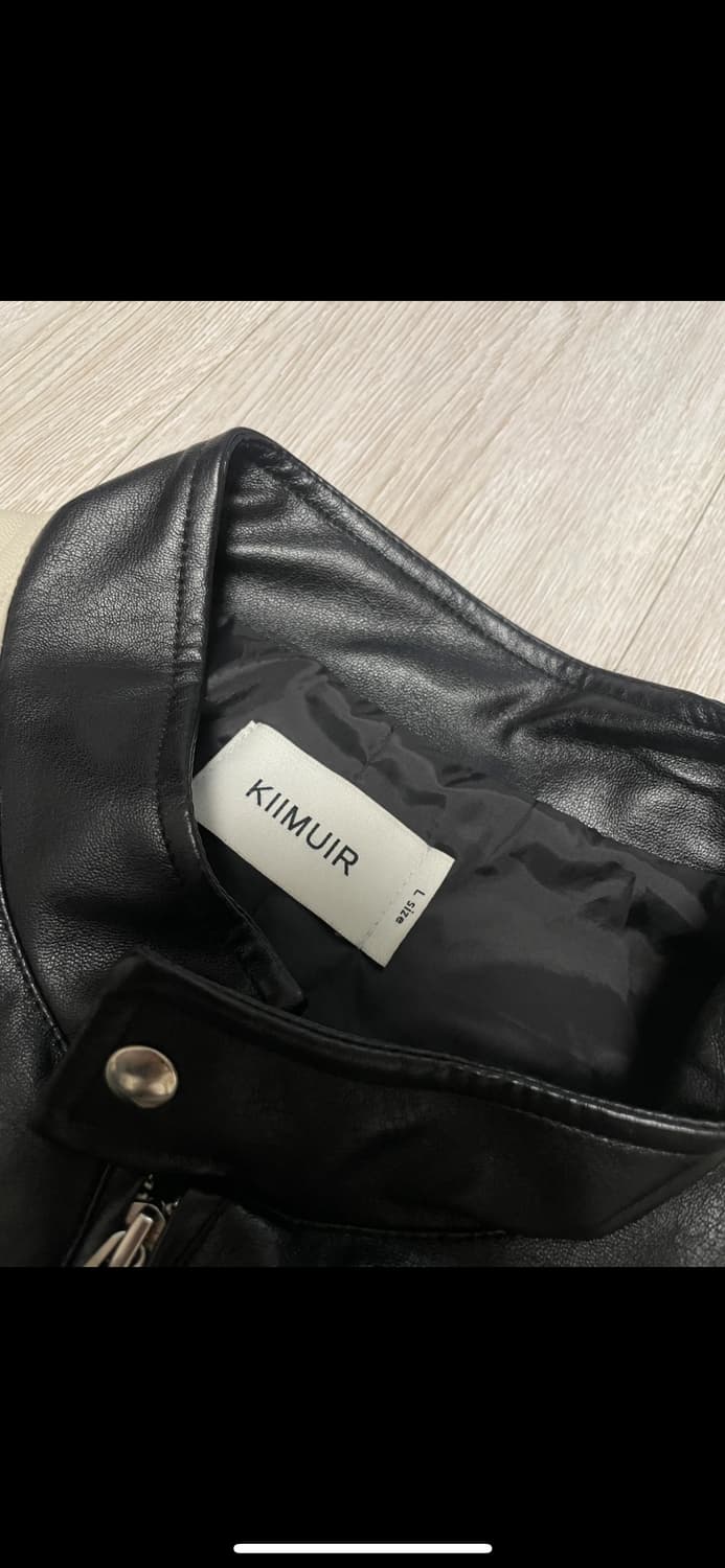 키뮤어 레더 배색 바이커 자켓L 상품이미지2