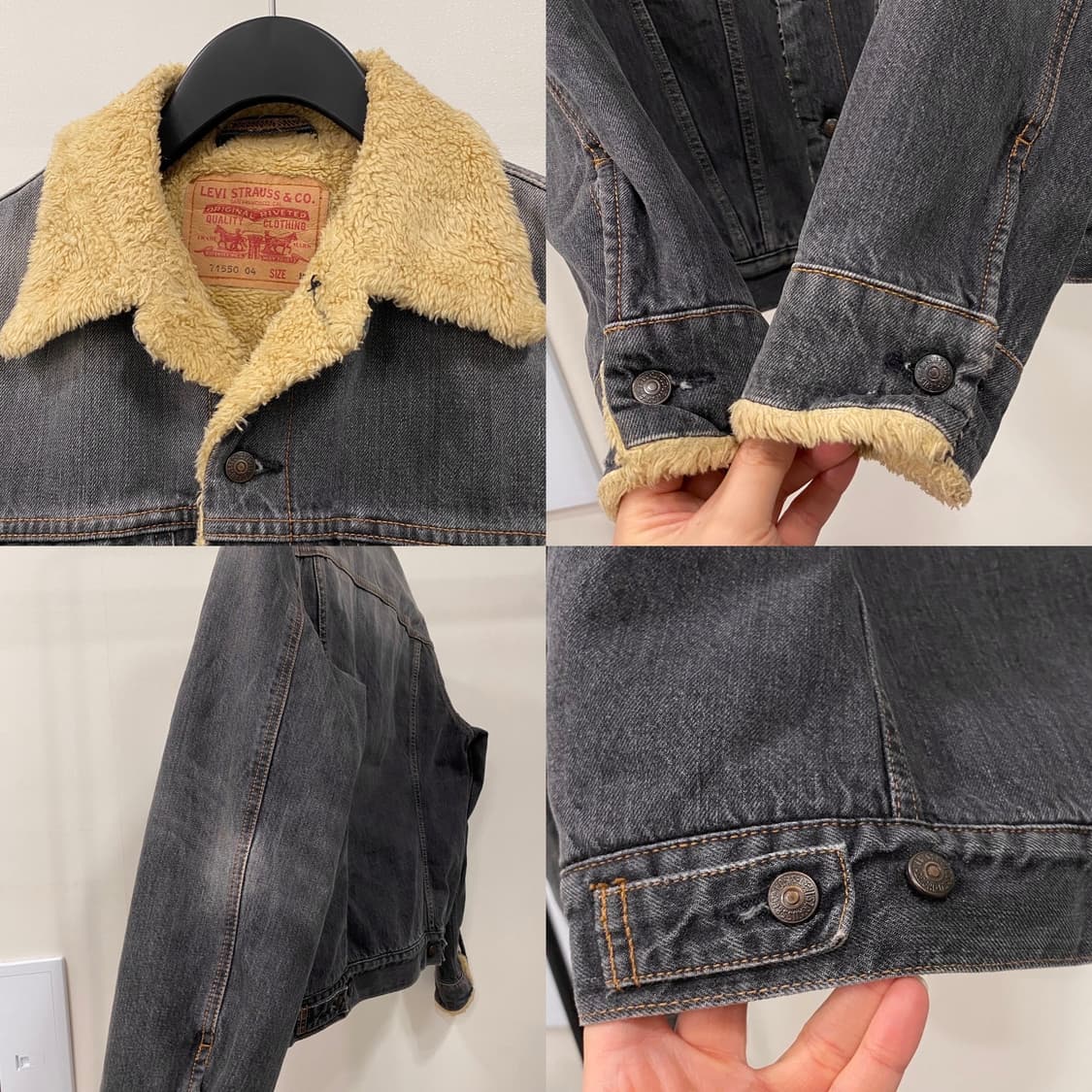 리바이스 흑청 쉐르파 트러커 데님 자켓 상품이미지6
