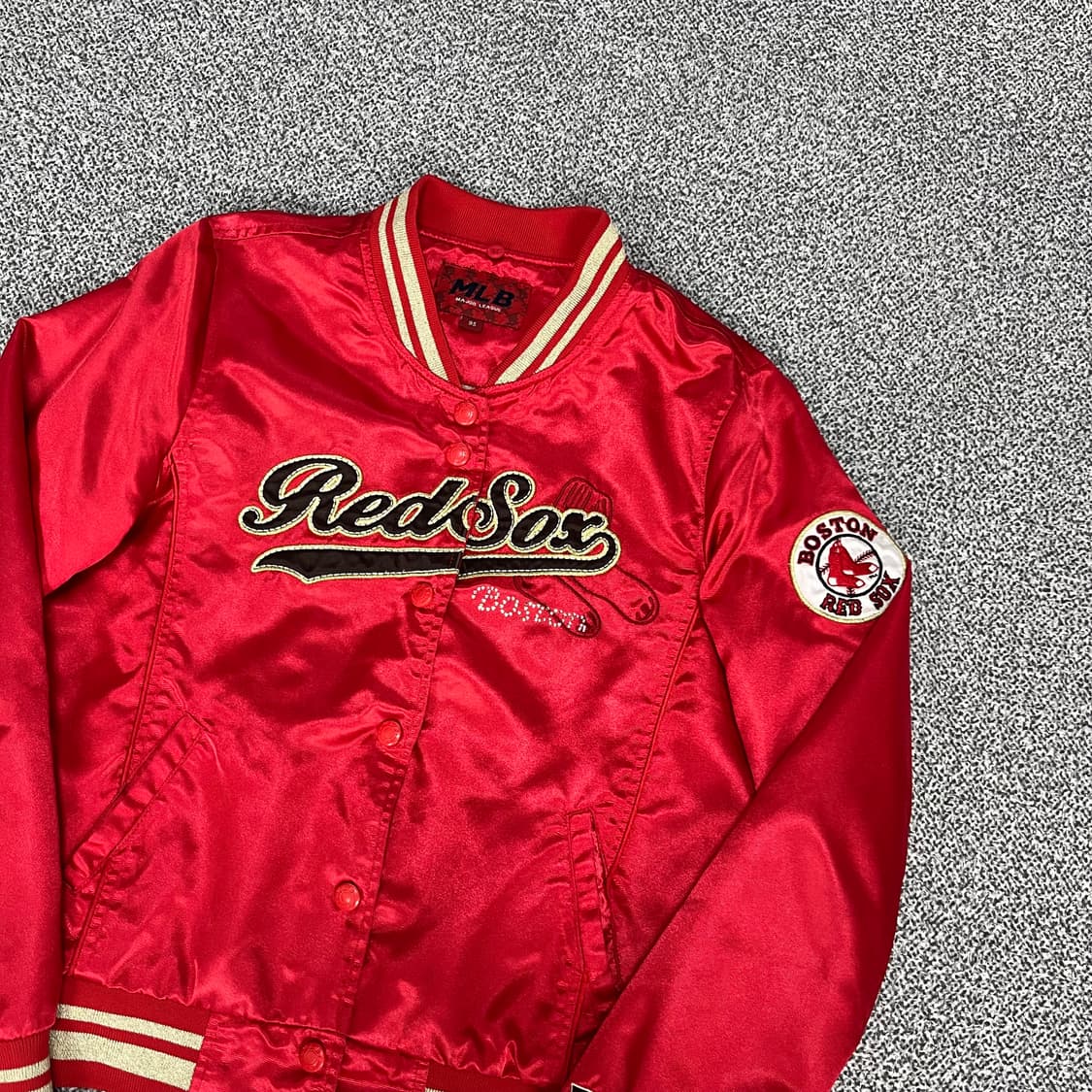 <MLB 광택 워싱 크롭 비즈 자켓> No.1384 상품이미지5