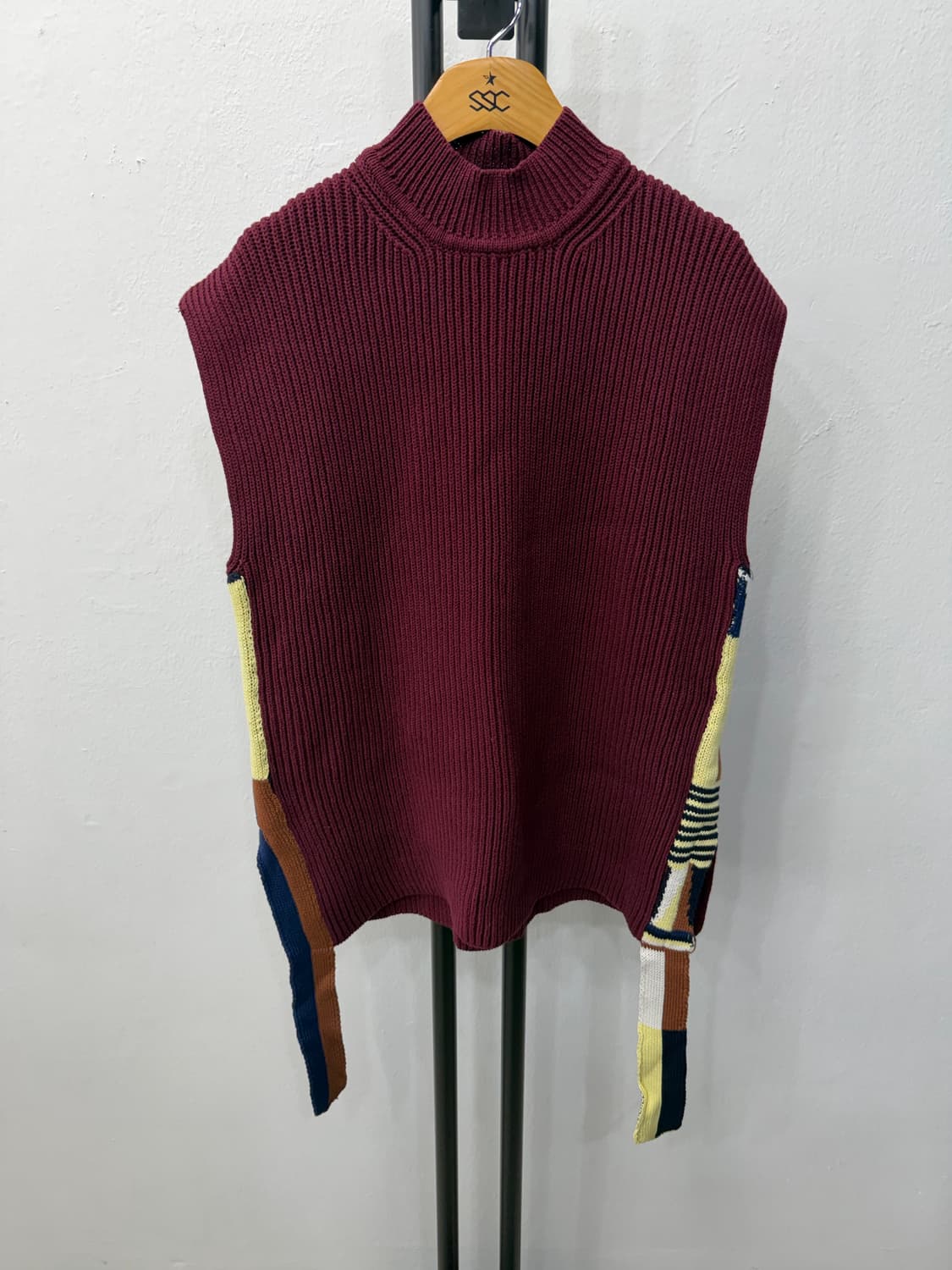 정품) 질샌더 신형 여성 패치워크 디자인 니트탑 S 상품이미지1