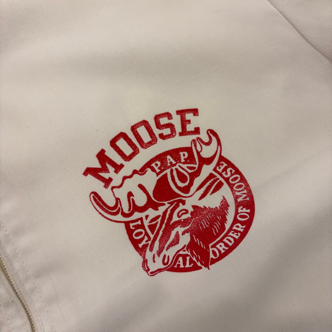 [L] 70s 챔피온 USA MOOSE 자켓 화이트/레드 빈티지 D653 상품이미지4