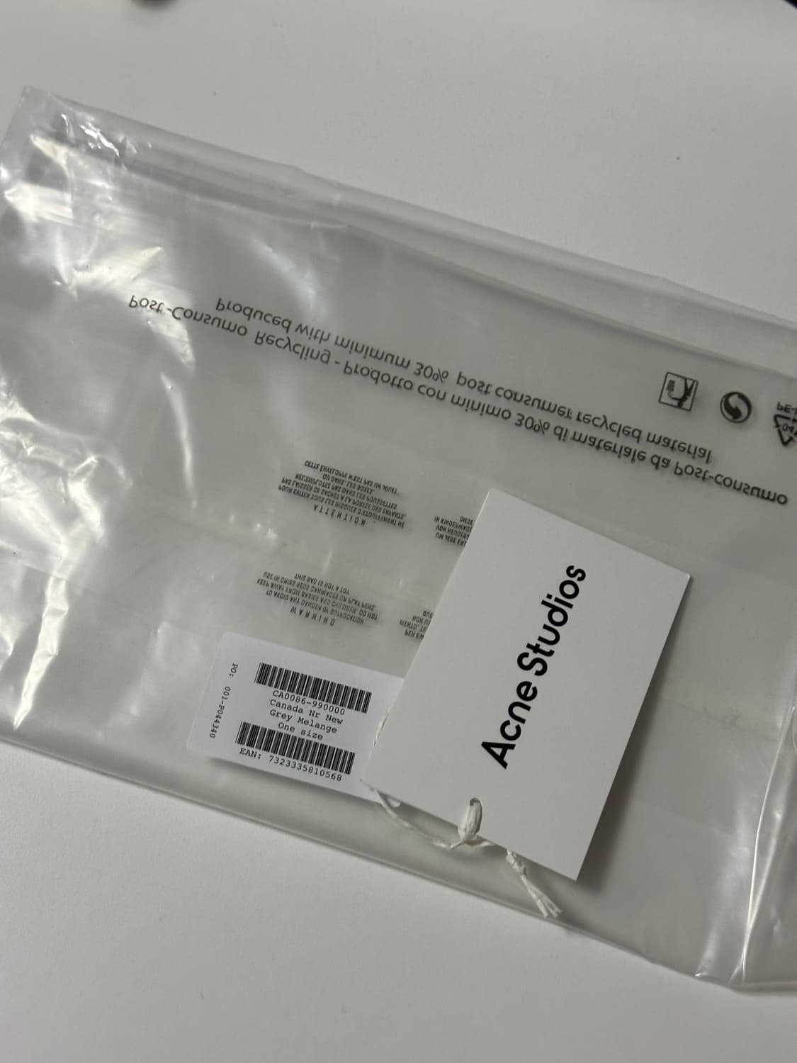 아크네 스튜디오 네로우 울 스카프 머플러 그레이 멜란지 상품이미지3