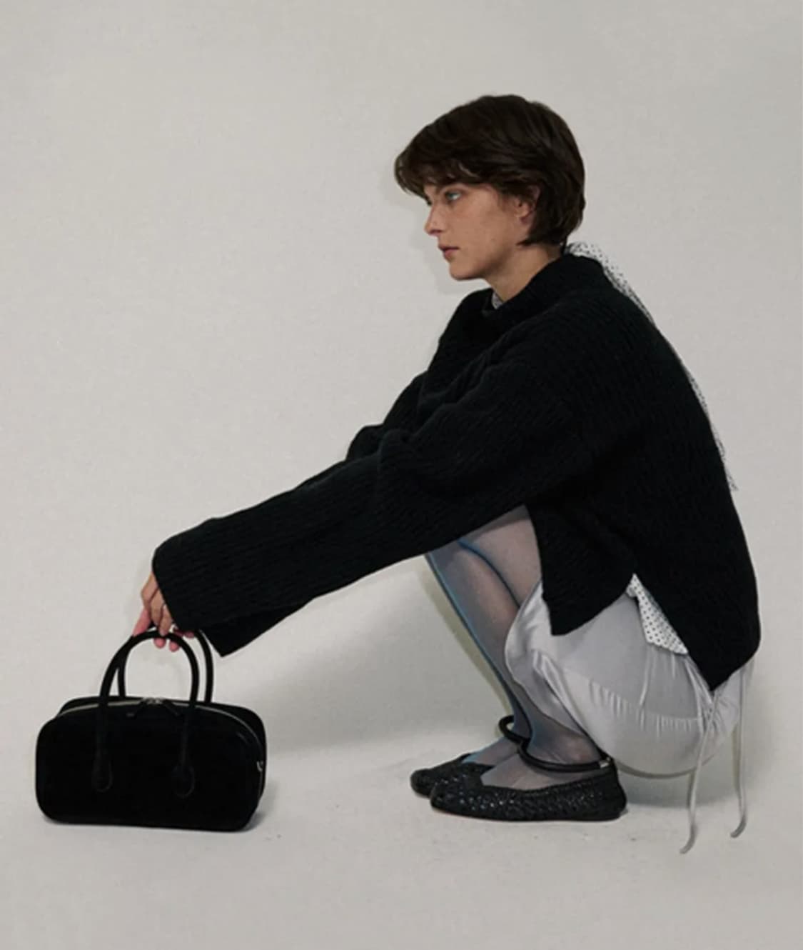 노앤뮤트 바게트 벤토백 스웨이드 블랙 상품이미지3