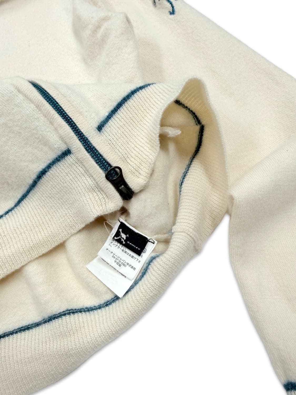 빈티지 Oakley 아이보리 니트 후드집업 상품이미지5