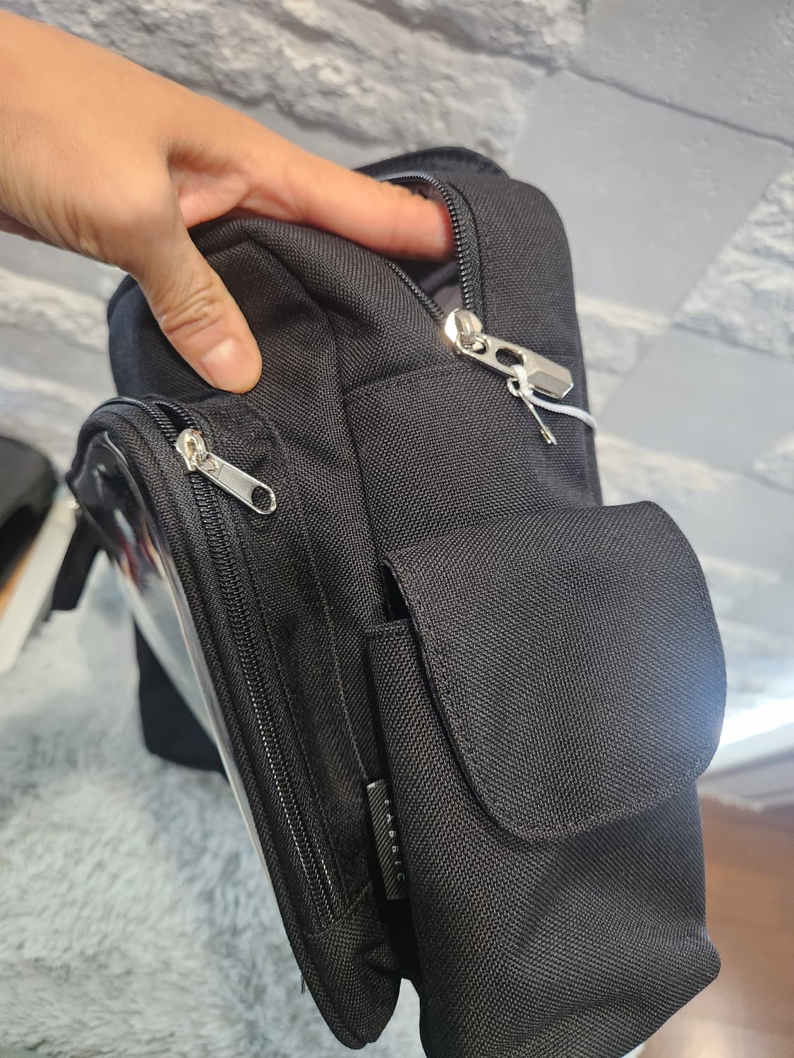 "CORDURA 메신저백 🖤 투명포켓 힙한 가방 (새상품)"
 상품이미지8