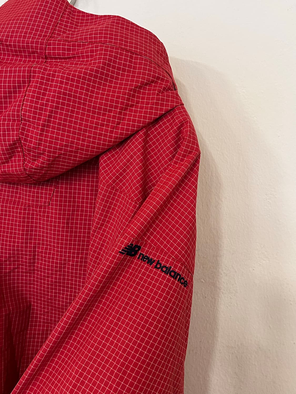 뉴발란스 레드 체크 바람막이 95 (실측 남성100) 상품이미지5