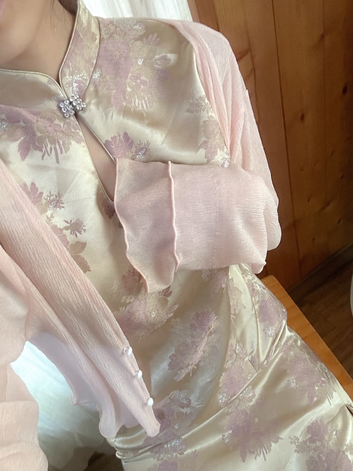 빈티지 핑크 치파오 원피스 히메갸루 로걀 긱시크 고딕 페어리 오리엔탈 고 상품이미지1