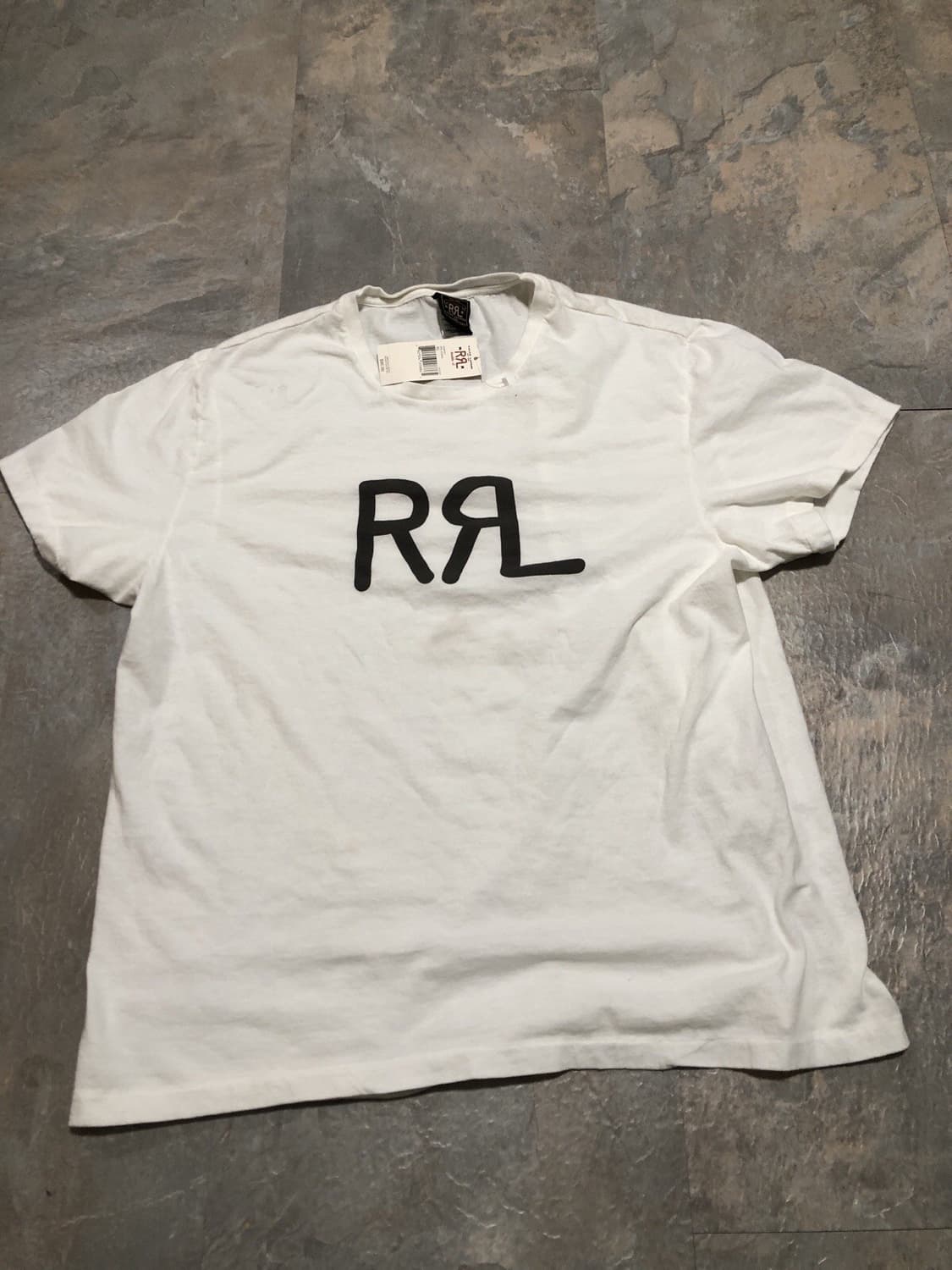 랄프로렌 RRL 로고 코튼 저지 티셔츠 화이트 상품이미지1