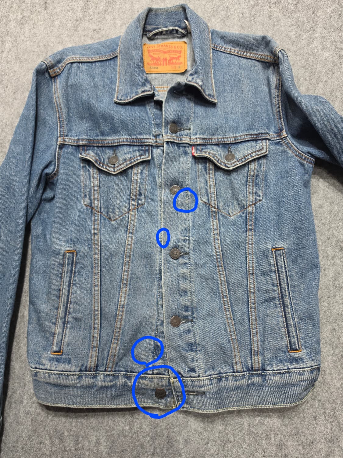 리바이스 72334 3세대 트러커 데님 자켓 청자켓 S 상품이미지3