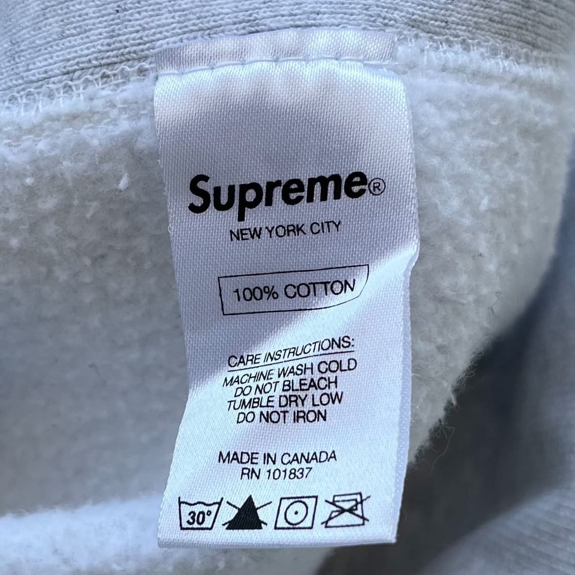 슈프림 센터 로고 스펠아웃 라이트그레이 헤비스웻 후듵 상품이미지9