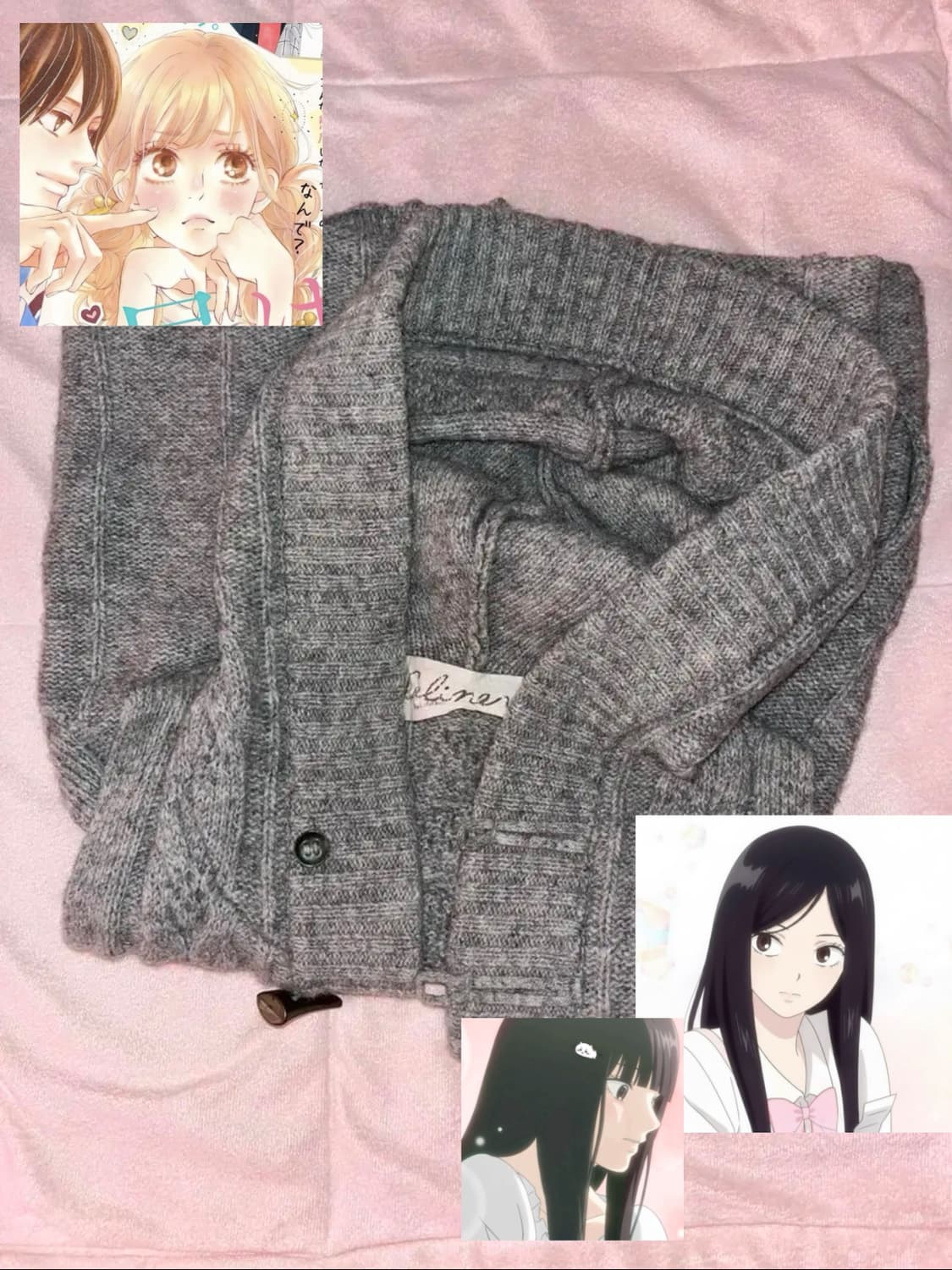 일본빈티지 떡볶이 니트 후드조끼 그레이 베스트 갸루사와코 인앤양인하모니 상품이미지1