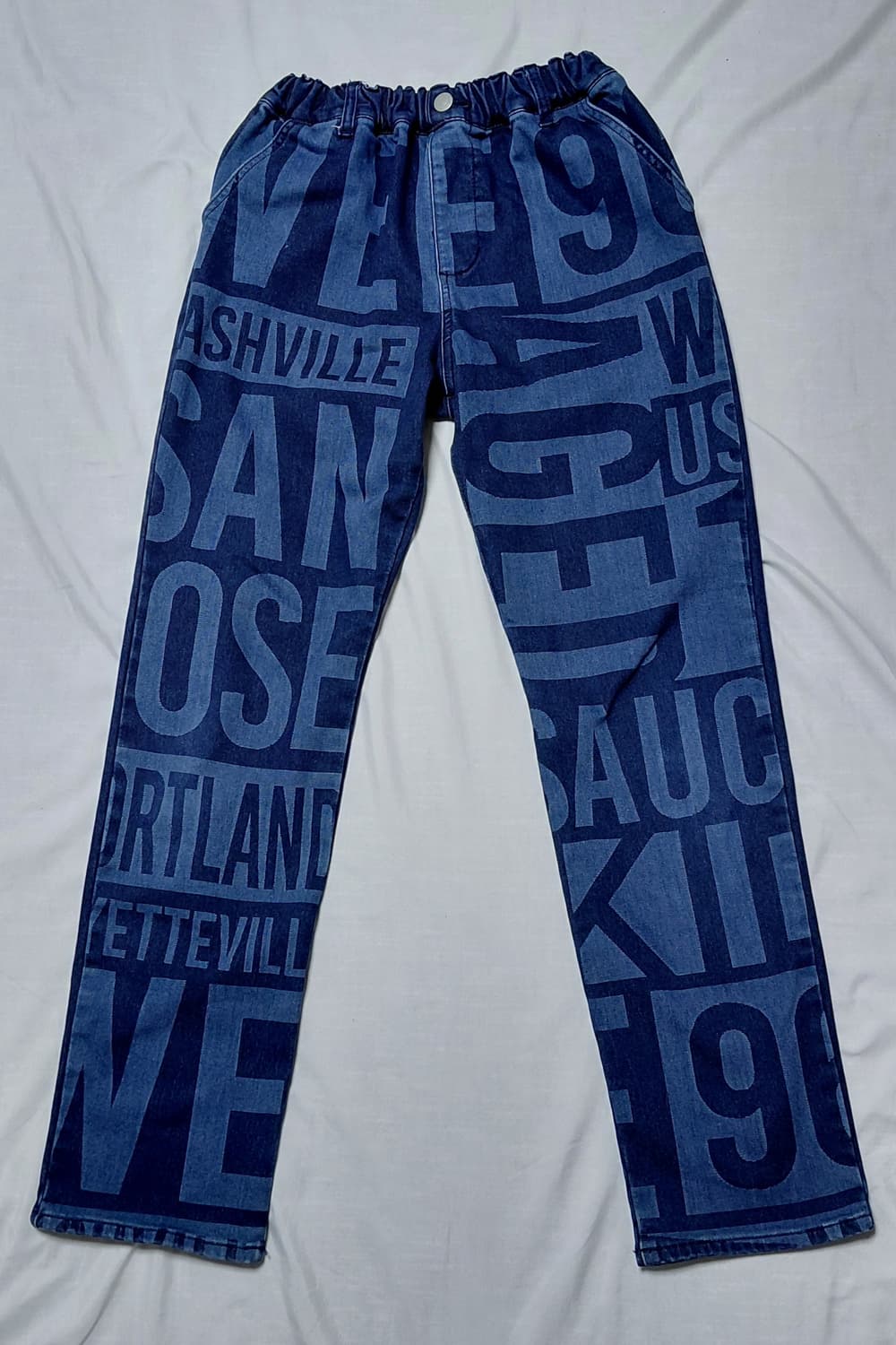 [WASK] 와스크 주니어 유니크 타이포 데님 팬츠 (약기모안감/160) 상품이미지2