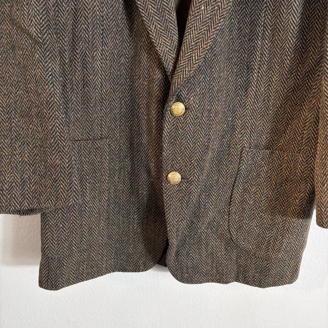 해리스트 트위드 헤링본 브라운 울자켓(Free) 상품이미지4