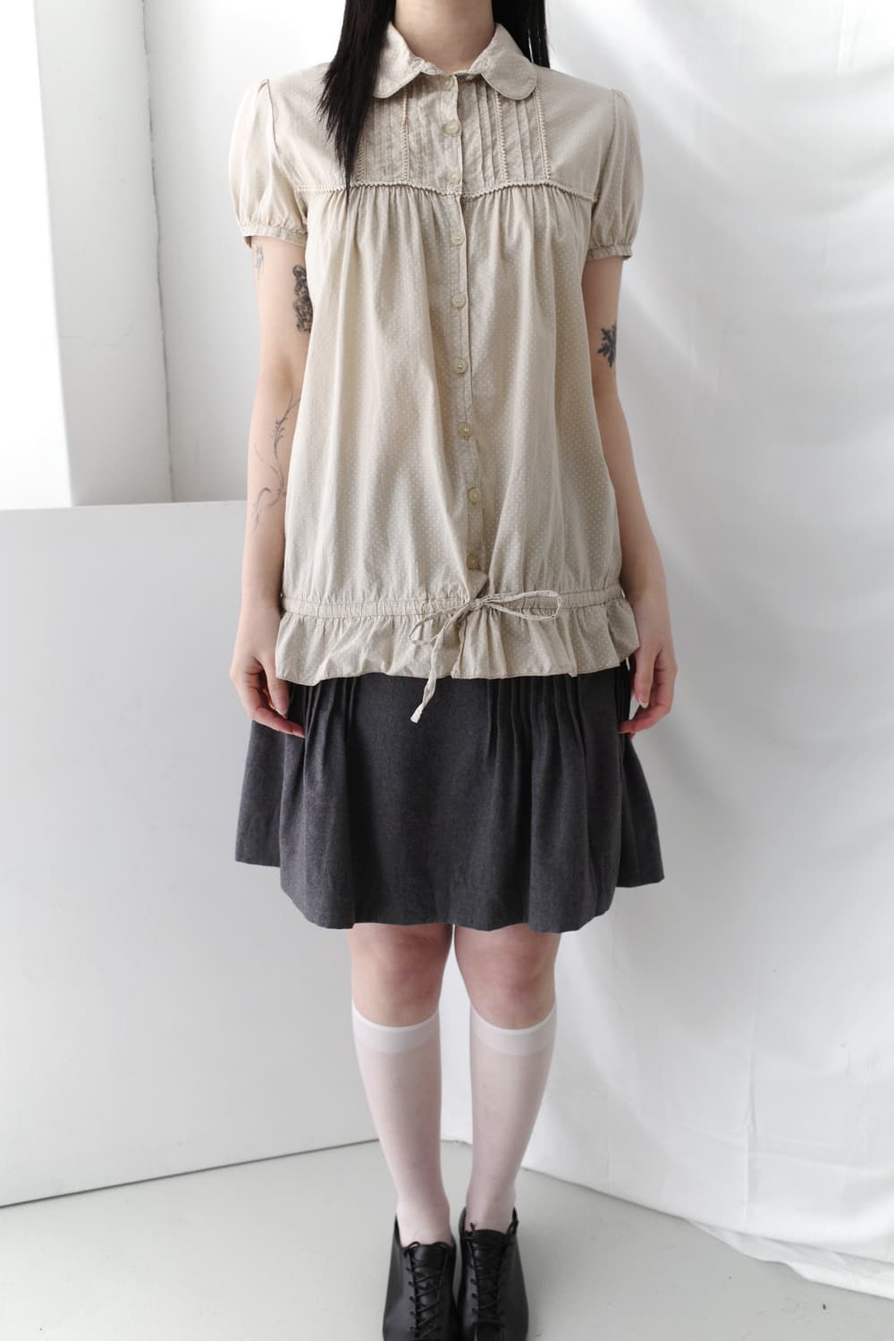 dot puff half shirt 상품이미지7