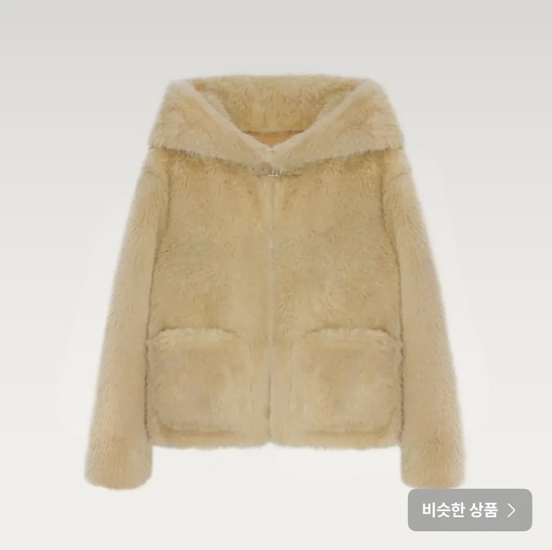 나비버스 Big Hoodie Fur Jacket Beige 상품이미지1