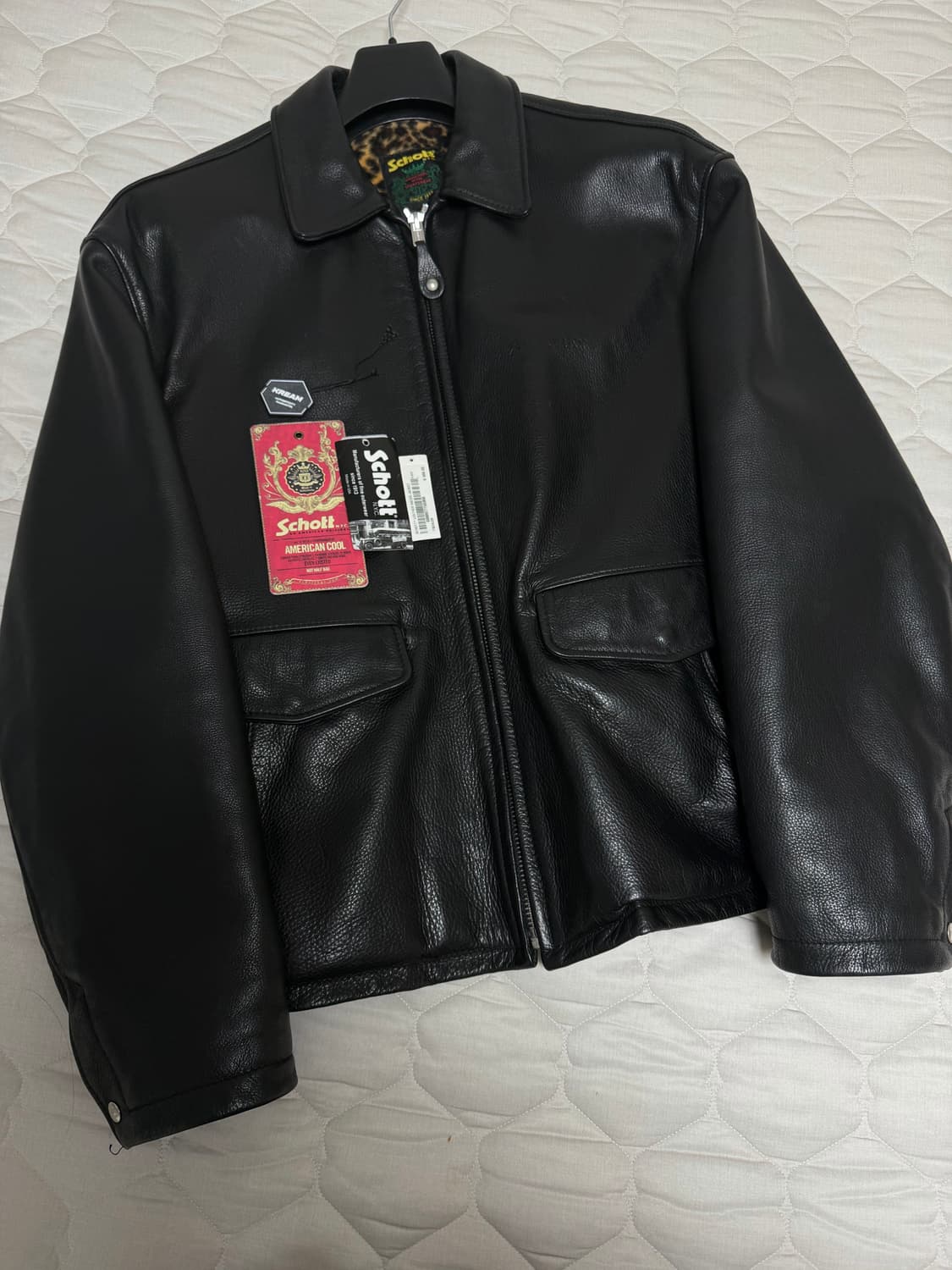 슈프림 쇼트 24FW 레더 레이서 자켓 블랙 L 상품이미지1