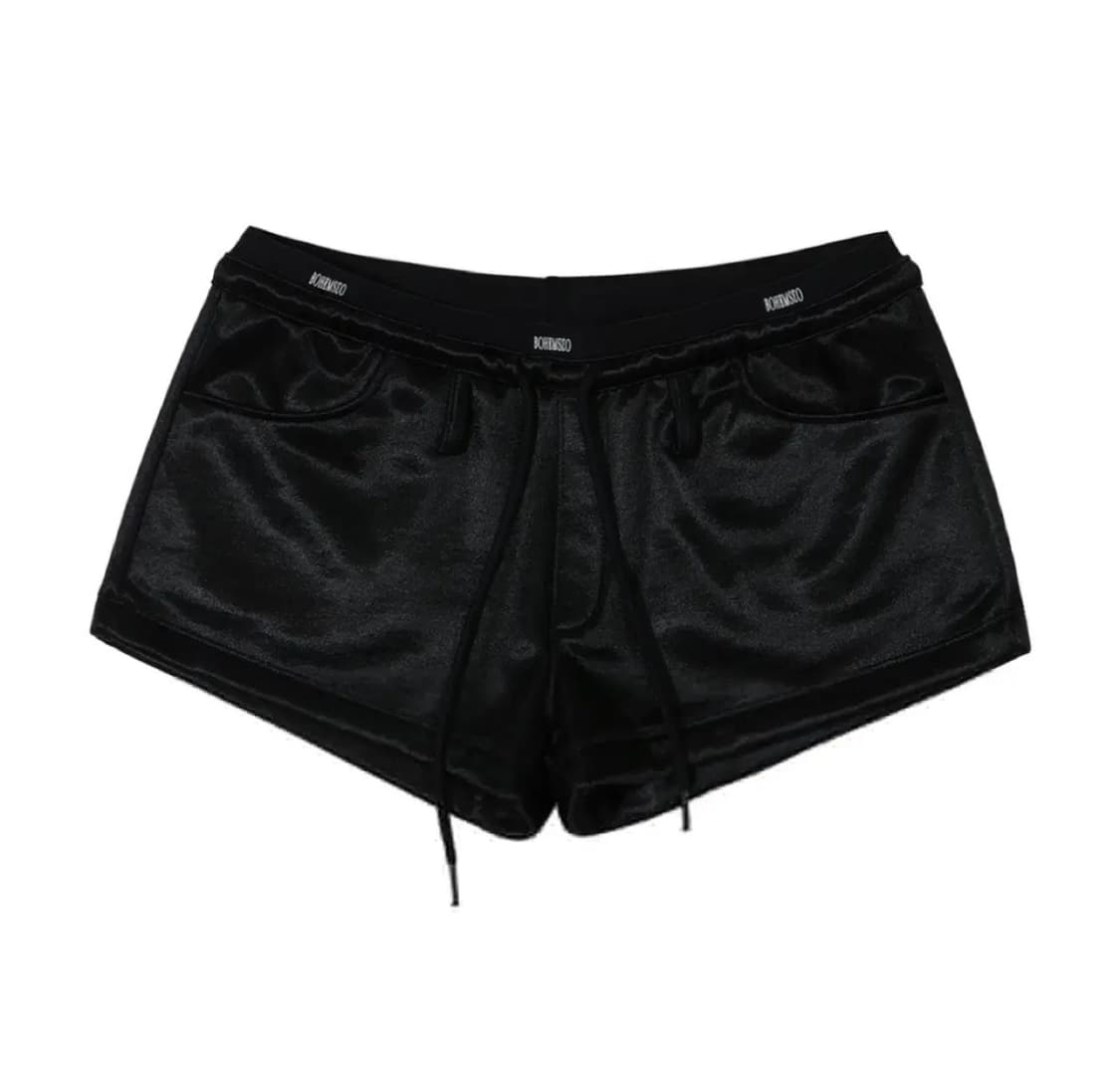 보헤미안서울 LOGO BAND SHORTS, GLOSSY BLACK 상품이미지2