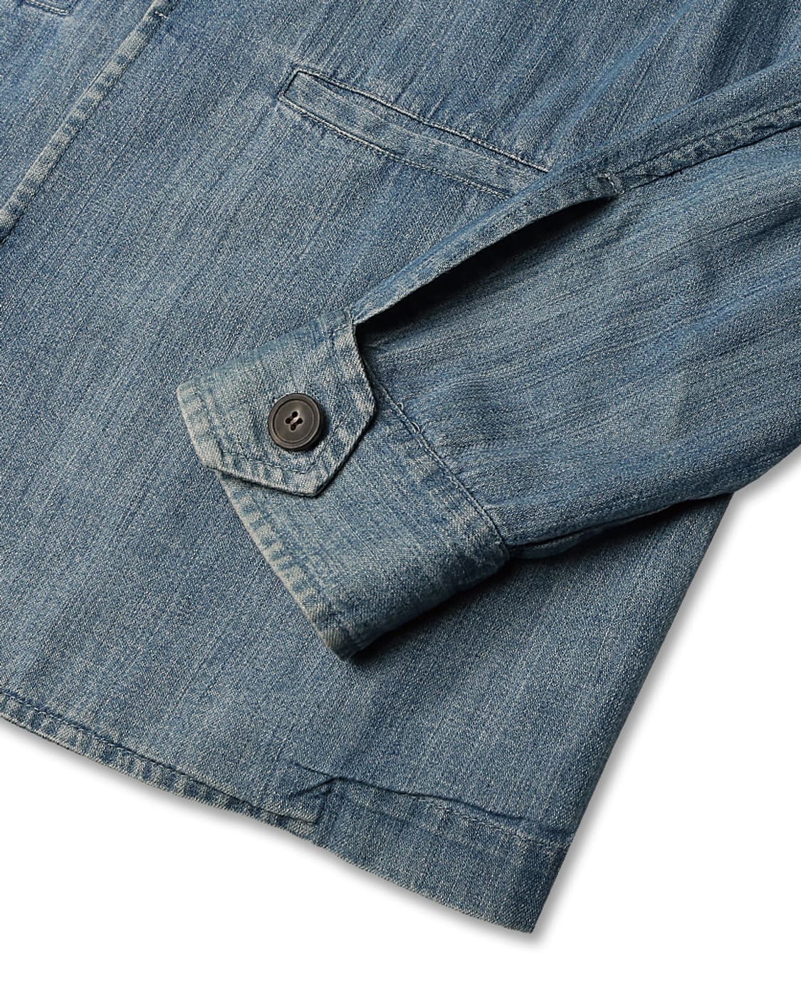 바구따 [Bagutta] 연청 오픈칼라 데님 셔츠 자켓 이탈리아 셔켓 상품이미지5