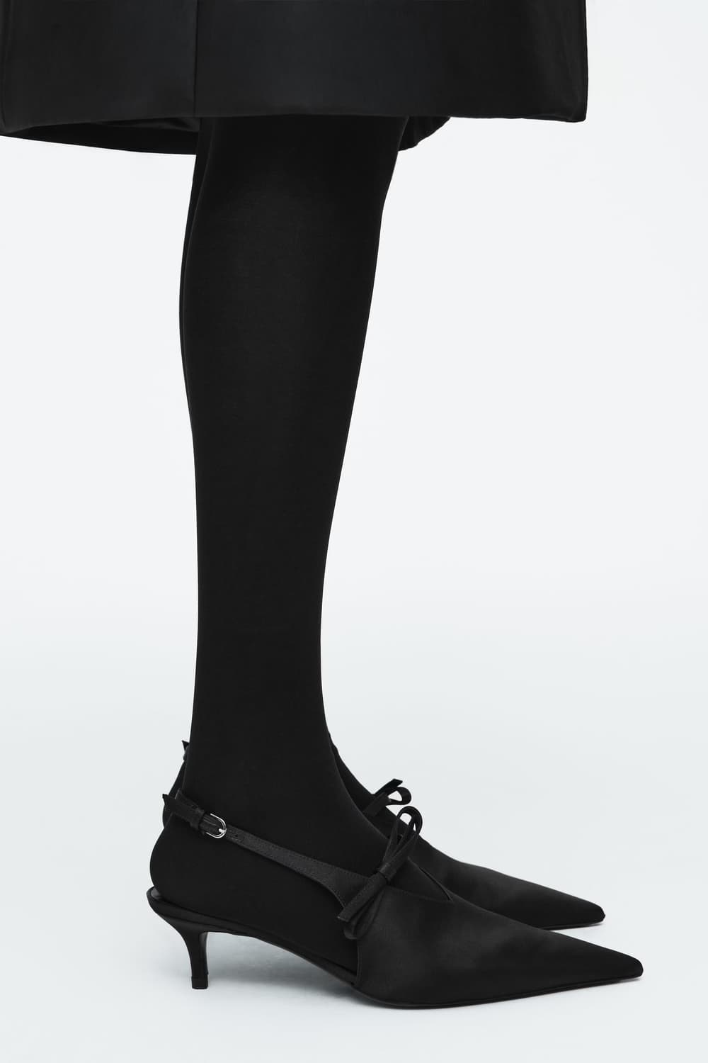 Cos bow-detailed pointed satin hill 37 상품이미지2